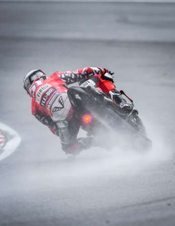 SEPANG, MALAYSIA - NOVEMBER 04, 2018 : Michele Pirro of Italy and Ducati Team during the MotoGP race of the Malaysian Motorcycle Grand Prix at Sepang International Circuit.のeditorial素材