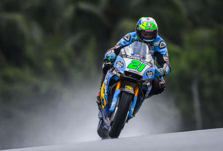 SEPANG, MALAYSIA - NOVEMBER 04, 2018 : EG 0,0 Marc VDS Italian rider Franco Morbidelli in action during the MotoGP race of the Malaysian Motorcycle Grand Prix at Sepang Circuit.のeditorial素材