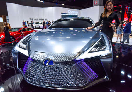 KUALA LUMPUR, MALAYSIA - DEC 3, 2019 : View of front new Lexus LS+ Concept displayed at Kuala Lumpur International Motor Showのeditorial素材