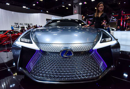 KUALA LUMPUR, MALAYSIA - DEC 3, 2019 : View of front new Lexus LS+ Concept displayed at Kuala Lumpur International Motor Showのeditorial素材