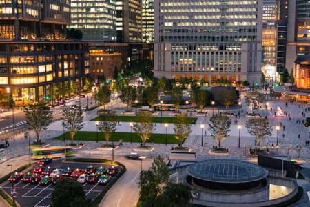 Tokyo Station view during the blue hour.