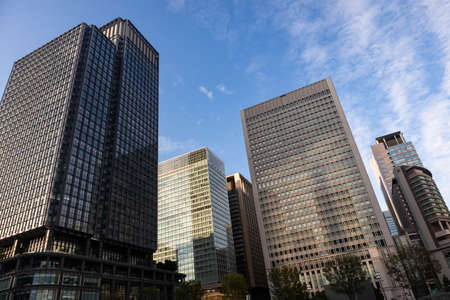 Modern building in Marunouchi district in Tokyo.のeditorial素材