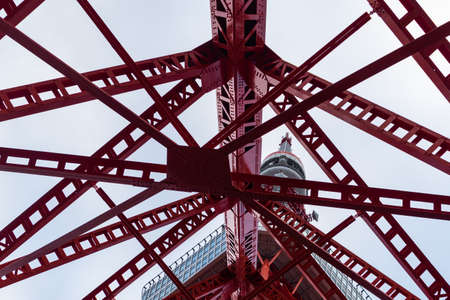 Structure of Tokyo Tower on the cloudy day.のeditorial素材