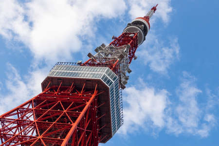Structure of Tokyo Tower on the cloudy day.のeditorial素材