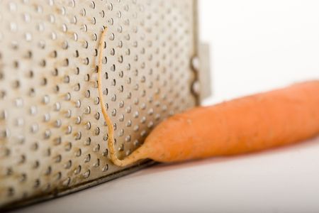 Carrot near a graterの写真素材