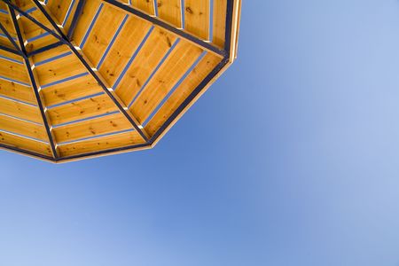 parasol on a background of the skyの写真素材
