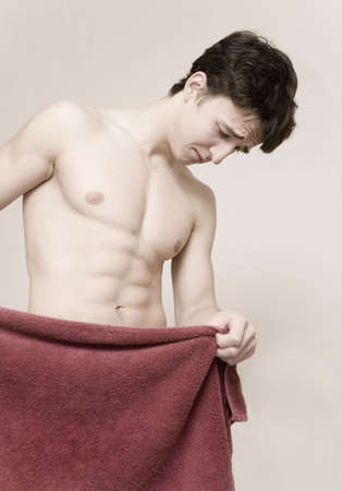 the pale upset young manの写真素材