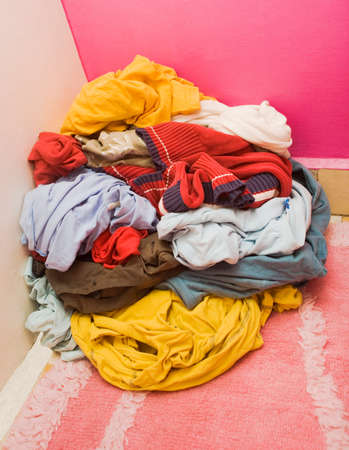 heap of unwashed clothesの写真素材