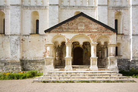 column entrance in temple in Rostov Kremlin (Russia)の写真素材