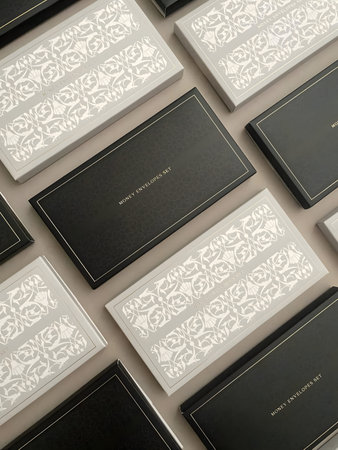 High-quality notebooks with intricate designs on a plain surface