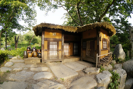 A pretty tiny hut on Nami Island, South Koreaのeditorial素材