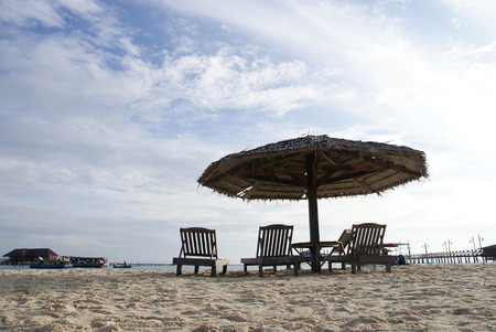 Beauty Cottage at the beachの写真素材