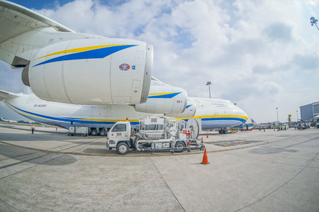 SEPANG, May 14 â Malaysia is lucky as once again it became the only Asean country to welcome the arrival of the worldâs largest aircraft, the Antonov An-225 Mriya, here, today.  The Ukrainian-designed cargo plane touched down at KL International Airpoのeditorial素材