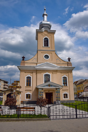 Scenic view of Ukrainian orthodox church in Sighetu Marmatiei, Maramures, Romaniaの写真素材