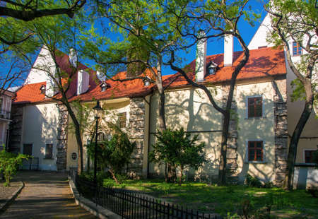 Historical Notre Dame Church (Kostol Nanebovzatia Panny Marie) in old citycenter of Bratislava, Slovakiaの写真素材