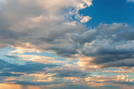 Majestic clouds burning by sunset. sky background.の写真素材