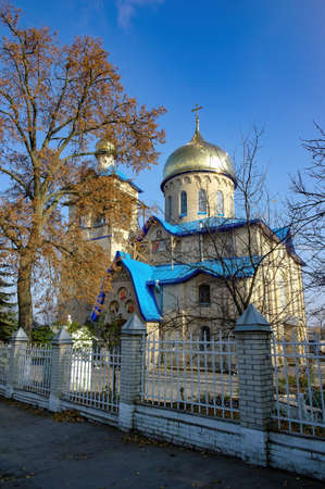 Scenic view of St. Pantaleon Church in Sumy, Ukraine. Sumy is a popular travel destination in...