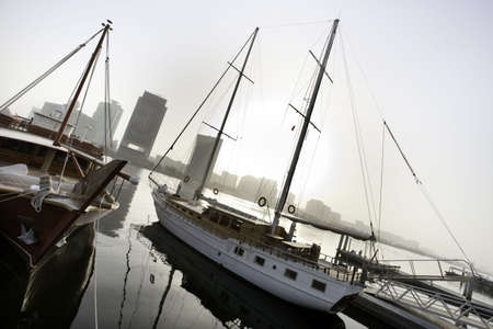 Ships Anchored At Bur Dubai Creekの写真素材