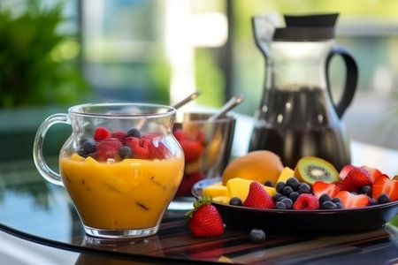 Mixed Fruit Orange Juice and Berry Mixer Generative AIの素材