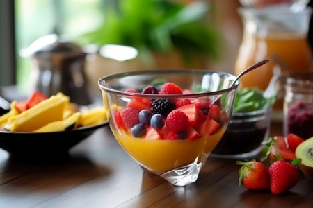 Mixed Fruit Orange Juice and Berry Mixer Generative AIの素材