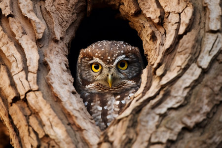 Owl Perched on a Tree Generative AIの素材