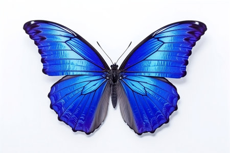 Beautiful and Rare Butterfly on a White Background Generative AIの素材