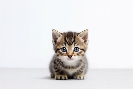 Adorable Cat with White Background for Creative Decorating Projects Generative AIの素材