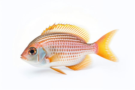 Marine Fish on a White Background Generative AIの素材