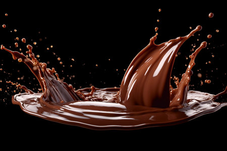 Splashing Hot Melted Dark Chocolate - Tempting Indulgence and Delicious Decadenceの素材