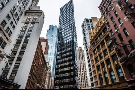 Skyscrapers and Offices in New York City - Urban Architecture and Business Hubの素材