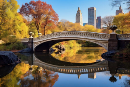 Autumn Panorama in Central Park, New York - Vibrant Fall Colors and Urban Oasisの素材