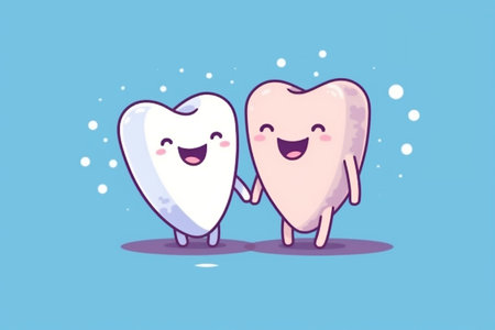 Adorable Cartoon Tooth Character - Cute Dental Mascot and Smiling Charmの素材