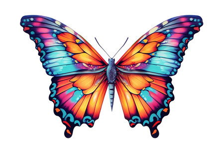 Colorful Painted Butterfly with Majestic Wings - Vibrant Nature and Artistic Beautyの素材