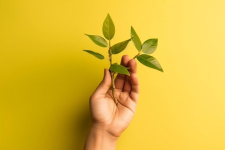 Concept of Economic Growth Hands Holding Seedling of Prosperityの素材