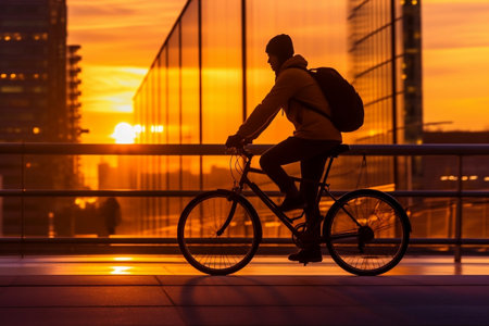 Early Morning Bike Commuterの素材