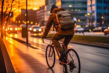 Early Morning Bike Commuterの素材