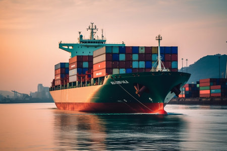 Container Cargo Ship Maritime Transportの素材