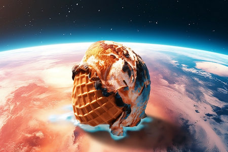 Melting Away Earth Planet Dissolving Like Ice Creamの素材