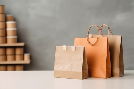 Convenient Shopping Product Package Boxes in a Cart with a Shopping Listの素材