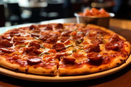 Delicious Pizza on a Tableの素材