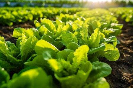 Lettuce Field as Background Generative AIの素材