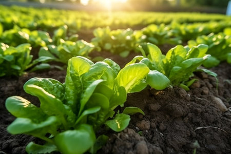 Lettuce Field as Background Generative AIの素材