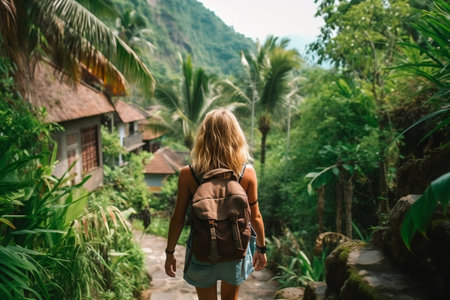 Backpacker's Bali Adventure Generative AIの素材