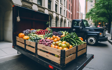 Farm to Table Delivery Fresh Produce Delivered Generative AIの素材