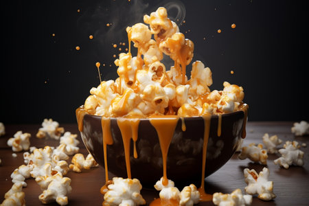 Isolated Popcorn in a Bowl Generative AIの素材