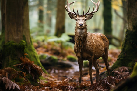 Realistic Deer in Natural Surroundings Generative AIの素材