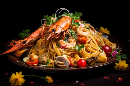 Seafood Spaghetti Delight Generative AIの素材