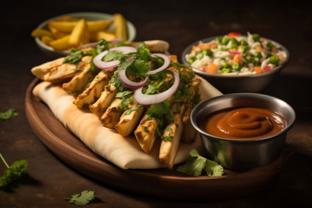 Shawarma with Fries and Mint Generative AIの素材