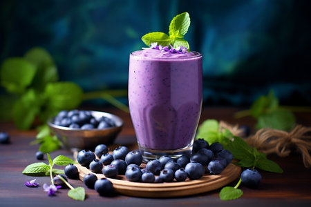 Blueberry Smoothie Bliss Generative AIの素材