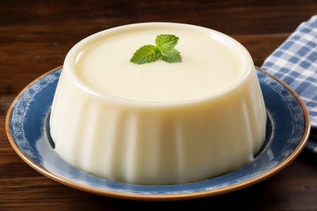 Traditional Brazilian Milk Pudding A Sweet Delight Generative AIの素材